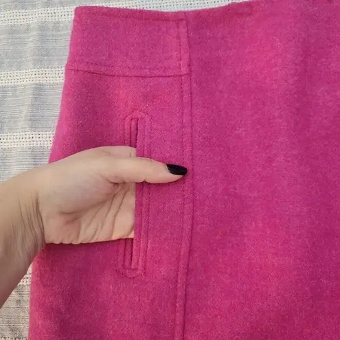 Talbots  Womens Petite Magenta Straight Wool Skirt With Pockets Size 6P