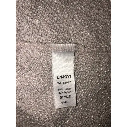 Michael Stars One Size Gray Silver Sparkle Stretch One Shoulder Top Knit OS