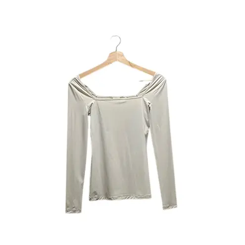 Babaton Aritzia Squareneck Longsleeve Top Cream Size S Minimalist Neutral Cute