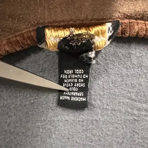 Vtg Womens Large Brown Corduroy Short Sleeve T