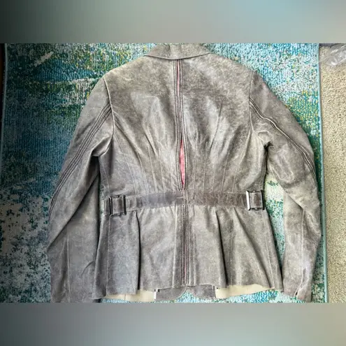 Vintage Anonymous by John Carlisle weathered brown leather blazer, size large