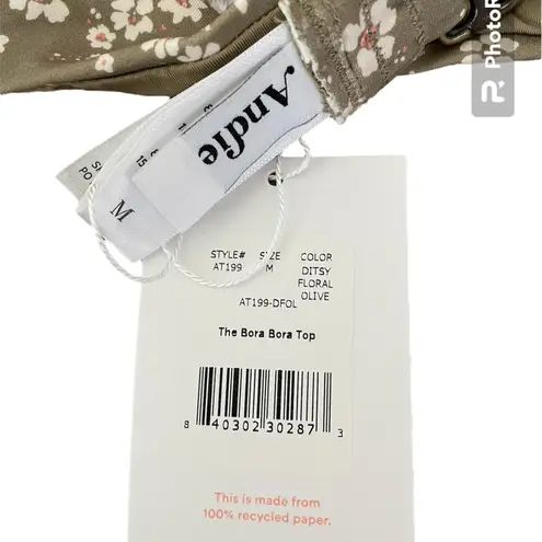 ANDIE Swim The Bora Bora Bikini Top in Ditsy Floral Olive Size M