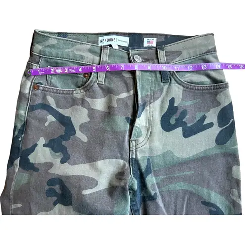 RE/DONE  Originals High Rise Ankle Crop Raw Hem Camo Size 24