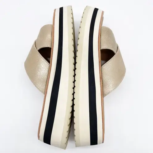 SM New York Womens 9 Lyric Platform Sandal Rose Gold Metallic Criss