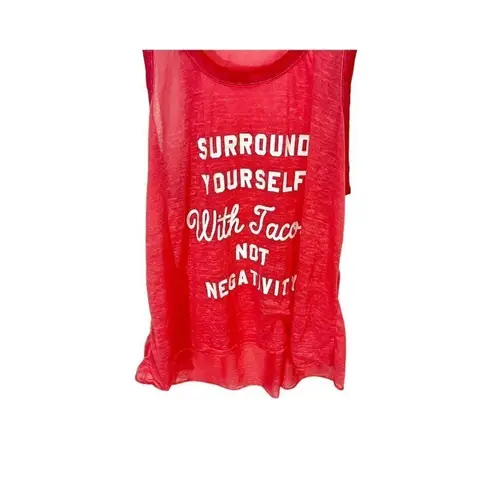 Fifth Sun  Surround Yourself with Tacos Not Negativity Summer Red Tank Top S