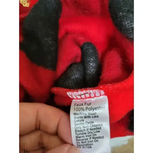 Joyland Sz S 'Blessed' Gold Sequins Red Buffalo Plaid Super Soft Plush New Black