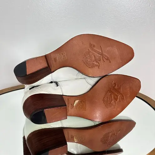 Free People  New Frontier Western Bootie in White Leather Size EU 39.5 US 9.5