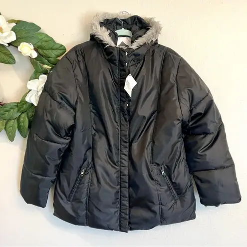 NWT Maxam Mountain Faux Fur Trimmed Puffer Jacket 2XL Black Size 2X