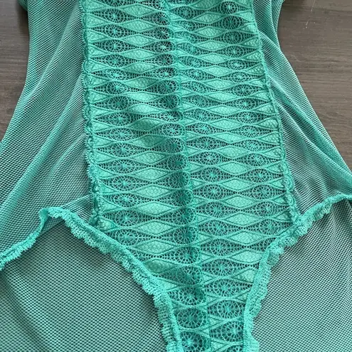 Daisy Fuentes push up mesh lace Teddy lingerie size small teal blue NWT $42