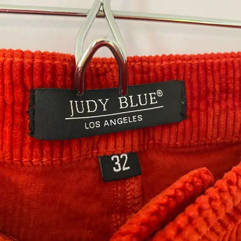 Judy Blue NWT Slim Fit High Waist Red Corduroy Pants Carpenter Women's size 32