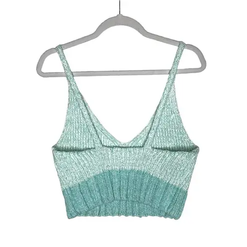 Free People  Intimately Here All Day Knit Bralette Brami Crop Top Blue Medium