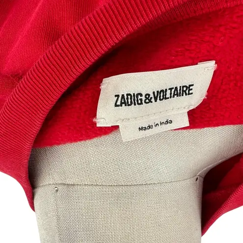 Zadig & Voltaire Fight 4 Love Sweatshirt Top Upper Foil Red Silver Size XS