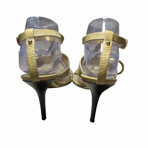 Dolce & Gabbana Women's Beige Leather Gold Buckle Strappy Heels Size 40 Italy