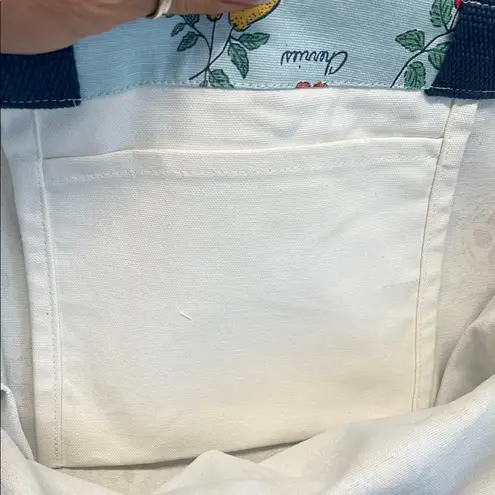 Whimsical Fruit Canvas Tote in Baby Blue w/Navy Handles ππππ