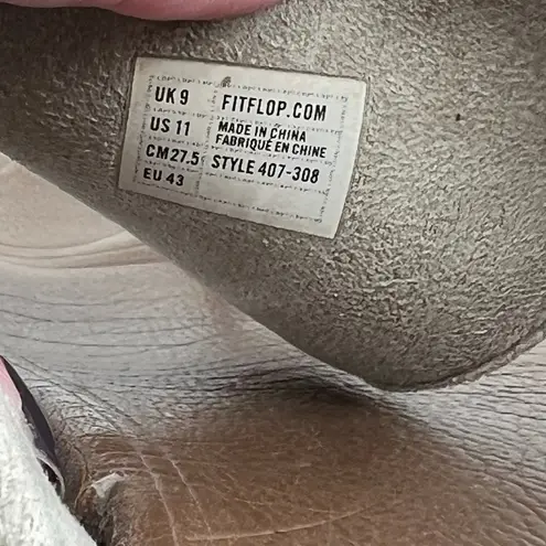 FitFlop Lulu Weave Thong Sandals Pale Gold Brown Shoes style 407-308 size 11