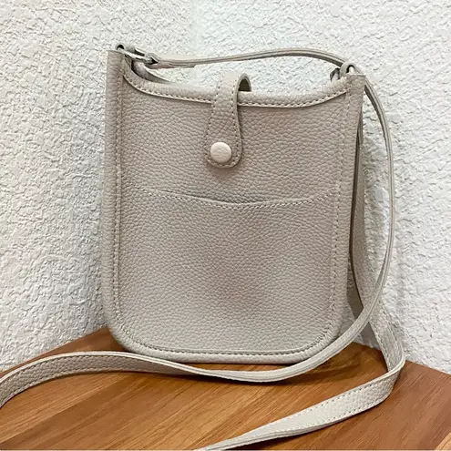 BARBAROSSA Neutral Stone Perforated Horse Design Poly/PVC Crossbody Bag