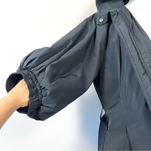 Maje Black Hooded Puff 3/4 Sleeve Trench Coat Size US XS