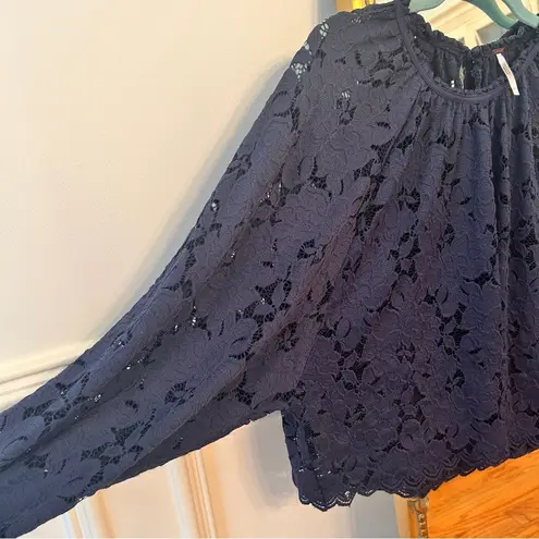 Free People Olivia Lace blouse in blue (XS)