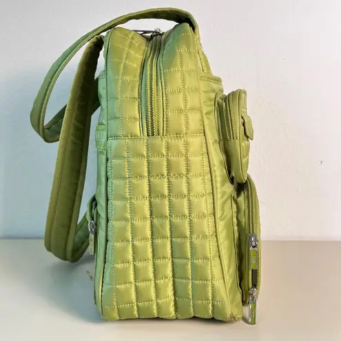 Lug Green Overnight Tote Shoulder Bag Zippered Pockets Travel Bag
