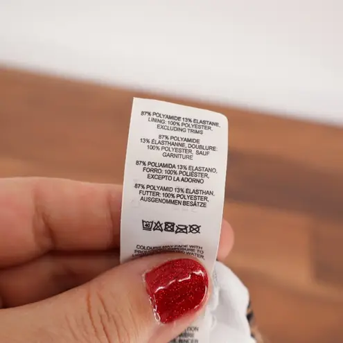 ASOS DESIGN Leopard Print Rib Knot Crop Bikini Top US 4 Brown Size 8