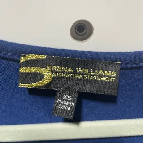 Serena Williams Signature Statement Dress & Fringe Cardigan Set XS Navy Blue Sle