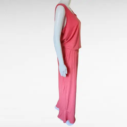 LOGO By Lori Goldstein LOGO Lori Goldstein Strawberry Heather Jersey Knit Jumpsuit Size Large