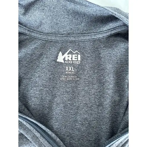 REI 2XL Grey Lightweight Pullover Fleece Zip Active Skiing Hiking Outdoor XXL Gray