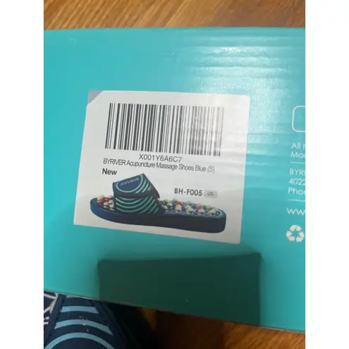 BYRIVER Acupuncture Massage Slippers Reflexology Foot Massager Blue Size 7