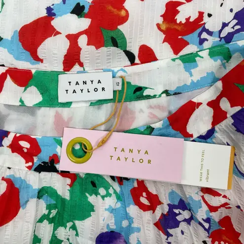 Tanya Taylor Jeana Silk Blend Pleated Midi Skirt Multi Color Size 12