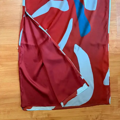 Sir. the Label Frankie Gathered Midi Skirt in Ruby Reflection Size SIR 2 US 6 Red