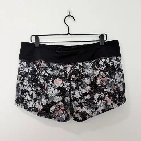 Lululemon  Run Times Short II 4" Spring Bloom Multi Black Pink size 12 - Image 2