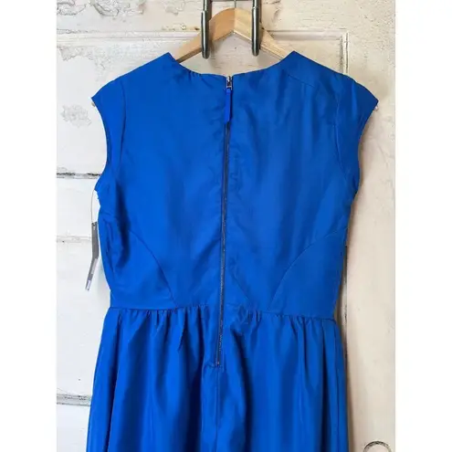 Mossimo womens crew neck cap sleeve cobalt blue skater dress NWT XS