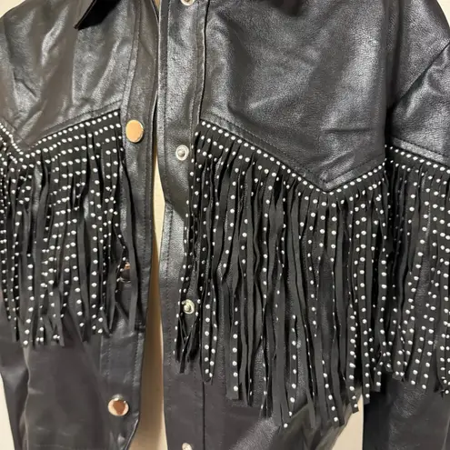 Beavely Fringe Jacket Black Size L