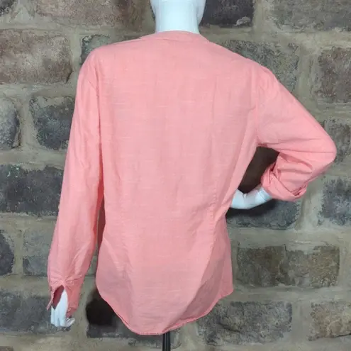 Riders By Lee Riders by Lee Tunic Top Pink Long Sleeve Roll Tabs Woman's Size Medium