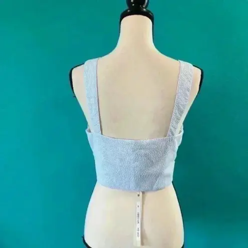 New with tags jonathan simkhai l striped cotton tie bra top sky combo Blue Size M