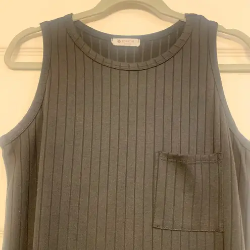 BomBom Black Tank Top Ribbed Slim Large Casual Dress. 1983