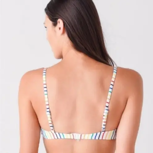 Solid & Striped  Eva Rainbow Stripe Bikini Top NWT