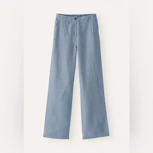 Poetry relaxed Straight Leg Linen Trousers Light Gray Size 4