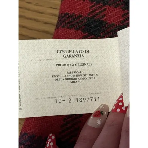 Armani Jeans Women's Wool Plaid Padded Motorcycle Cropped Jacket Luxury NWT Size M