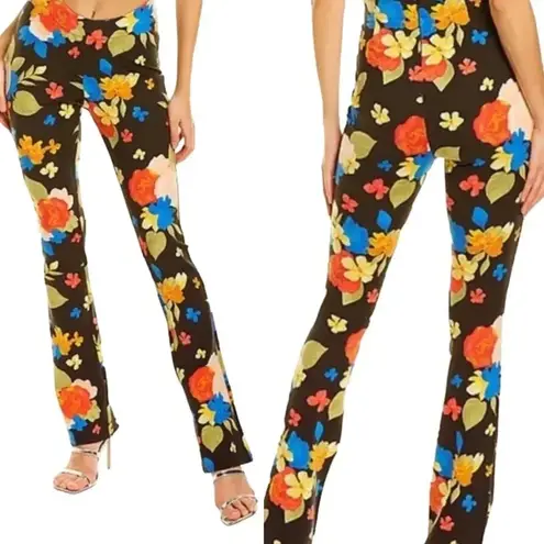 Danielle Bernstein NEW Scoop Front Floral Boho Flare Pant Size 0