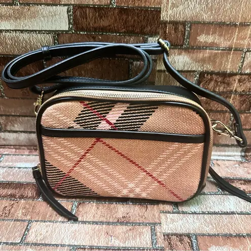 Spartina 449 Pink and Black Crossbody Bag with Geometric Design
