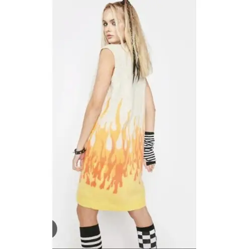 The Ragged Priest Flame Rider Knit Sweater Vest Women's Size M Dollskill Alt