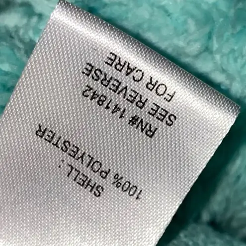 Lauren James  Turquoise Quarter Zip Fuzzy along Sleeve Pullover