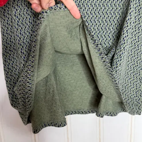 Toad & Co Womens L Green Chaka Midi Skirt Geometric Print Organic Cotton Tencel Size undefined
