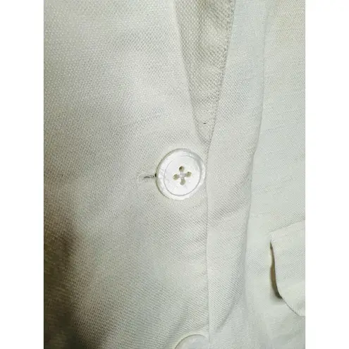 Endless Rose White Linen Oversized Fit Sleeveless Shoulder Pad Vest Size Small