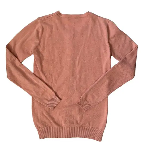 DE Collection Salmon Peach Women's Crewneck Button-Down Cardigan Sweater Size S