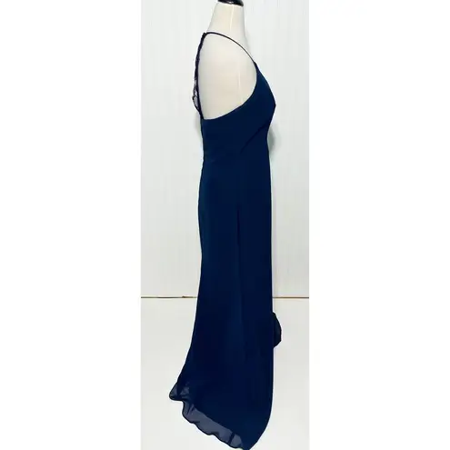 Hayley Paige Occasions Hayley Paige Sleeveless Sweetheart Neckline Lace Racerback Dress Navy Blue 12