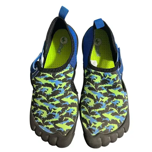 Newtz Water Shoes Womens Size 4 5 Blue Shark Print Aqua Beach Swim Pool USA 4/5