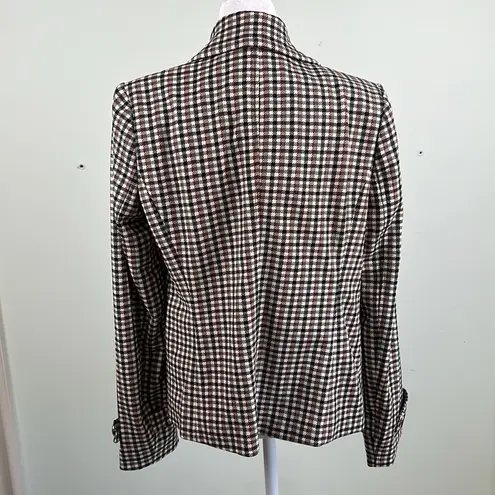Dennis Basso Printed Luxe Crepe Double Breasted Jacket - Taupe/Black Size 4