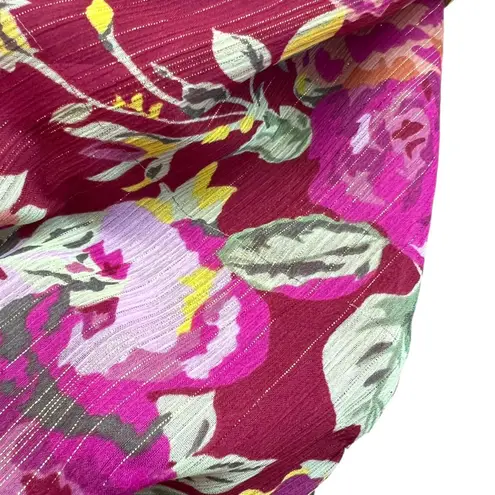 LPA Ada Wrap Top In Liza Floral Red Pink Size XL